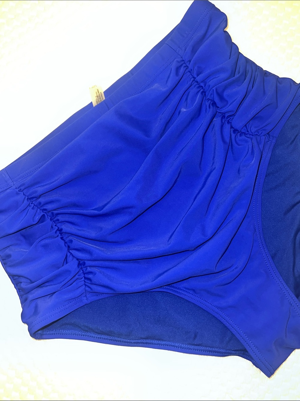 High-Waist Ruched Blue Women’s bikini bottoms size XL very soft B41